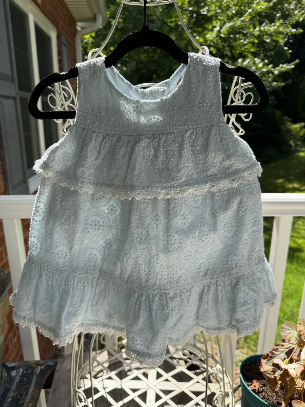 Catherine Malandrino light blue sleeveless eyelet dress. Size 2T
